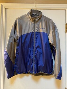 Marmot Two-Tone Blue and Gray Windbreaker Jacket.   Women’s large.